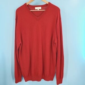 Vintage red Turnbury v-neck wool sweater XLT